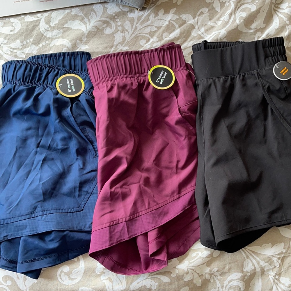 Set of 3. Brand new, with tags. Activewear shorts